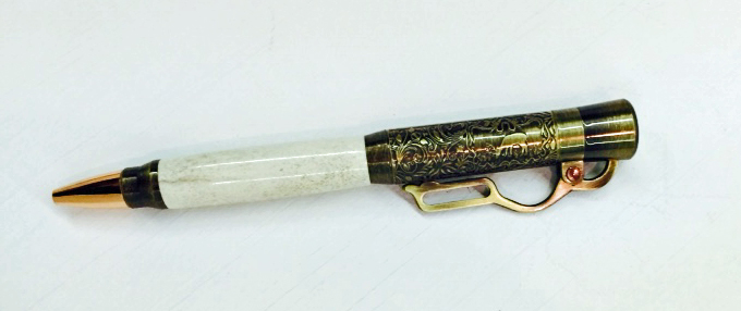 1880   Lever Action Ballpoint Pen - Handcrafted pen by J&H Novelties