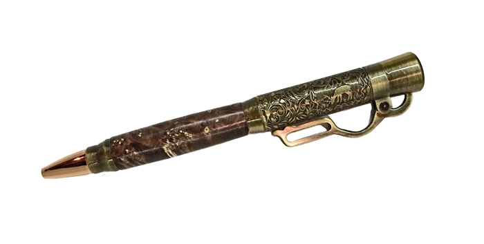 1882  Lever Action Ballpoint Pen - Handcrafted pen by J&H Novelties