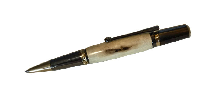 1961 The Gatsby GrandGun Metal Twist Penin Deer Antler - Handcrafted pen by J&H Novelties