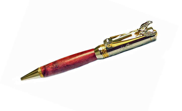 1975 Motorcycle Ballpoint Twist PenGold & Chrome - Handcrafted pen by J&H Novelties