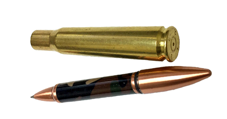 1996 50 Caliber Machine Gun Cartridge. - Handcrafted pen by J&H Novelties