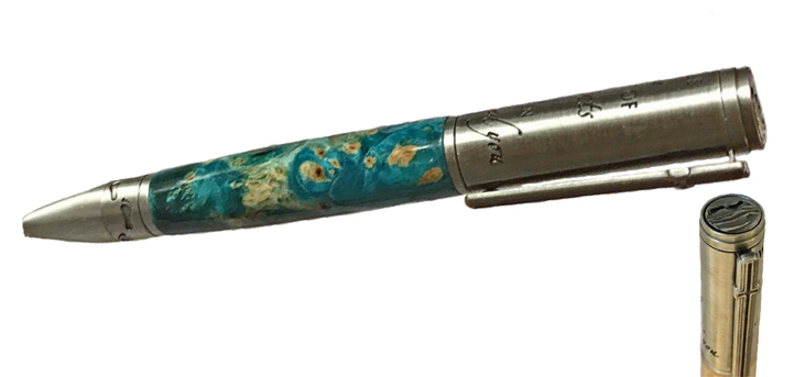 1822  Foot Prints in the Sand Pen in Pewter. - Handcrafted pen by J&H Novelties