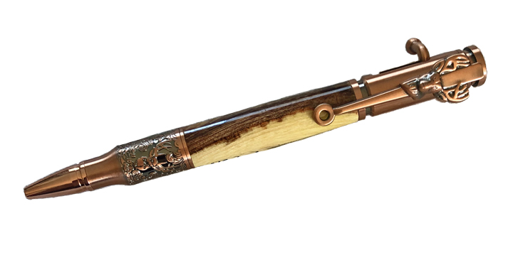 1770Antique Copper/Caragana WoodDeer Hunter Bolt Action Pen - Handcrafted pen by J&H Novelties
