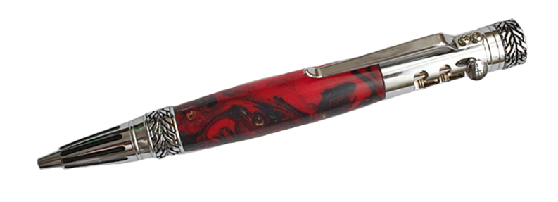 1801Gear Shift Pen in Pewter. - Handcrafted pen by J&H Novelties