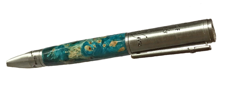 1822Foot Prints in the Sand Pen in Pewter. - Handcrafted pen by J&H Novelties