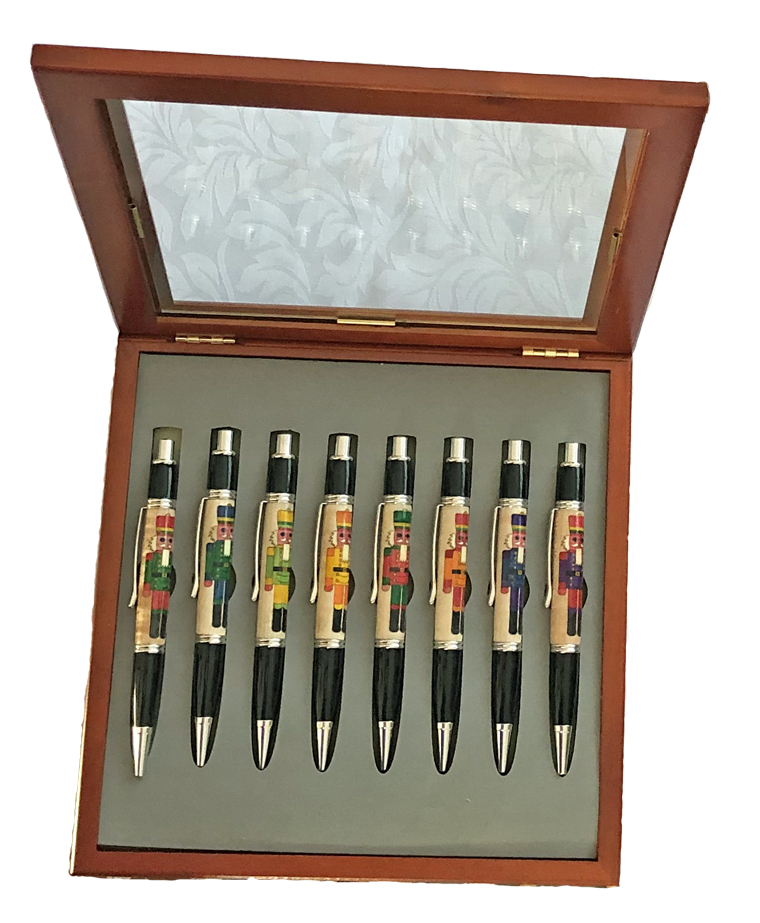 2265 Nutcracker Pen Complete Set(All 8 Designs in Presentation Case) - Handcrafted pen by J&H Novelties