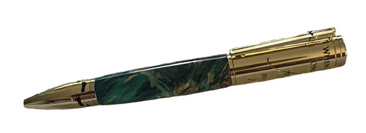 Ball Point Twist Pen. Footprints in the Sand Pen. in Gold.